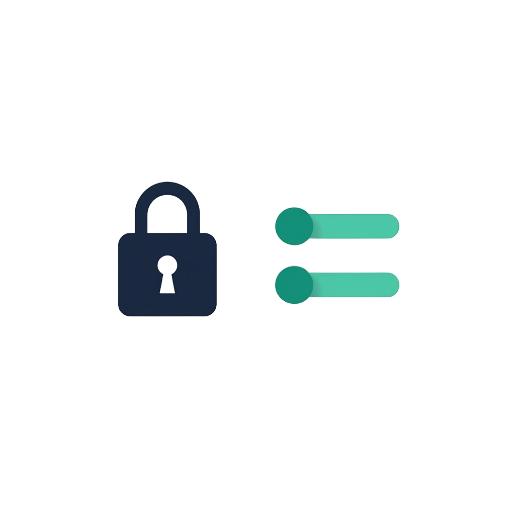 An icon showing a lock with a sharing toggle beside it.