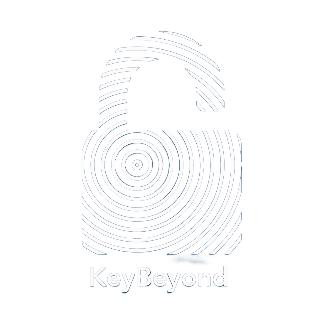 Company logo of a lock slightly open with a finger print overlaying it.